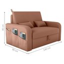 Ver imagem 5 de Sofá Cama com Baú Gorteen Veludo Ferrugem