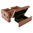 Ver imagem 3 de Sofá Cama com Baú Gorteen Veludo Ferrugem