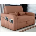 Ver imagem 1 de Sofá Cama com Baú Gorteen Veludo Ferrugem