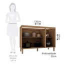 Ver imagem 6 de Balcão Vitra 3 Portas MDF-MDP 120cm Café Luciane Móveis