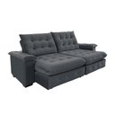 Ver imagem 7 de Sofá Coliseu 2.30m Retrátil e Reclinável Super Pillow - Chumbo
