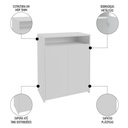 Ver imagem 4 de Conjunto Escritório Home Office 4 Peças Nil A06 Branco-carvalho-branco - Mpozenato