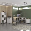 Ver imagem 7 de Conjunto Escritório Home Office 4 Peças Nil A06 Branco-carvalho-branco - Mpozenato