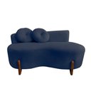 Ver imagem 5 de Namoradeira Sofá Feijão Lounge 120cm Orgânica Veludo Azul Marinho