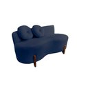 Ver imagem 3 de Namoradeira Sofá Feijão Lounge 120cm Orgânica Veludo Azul Marinho