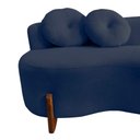 Ver mais imagens de Namoradeira Sofá Feijão Lounge 120cm Orgânica Veludo Azul Marinho