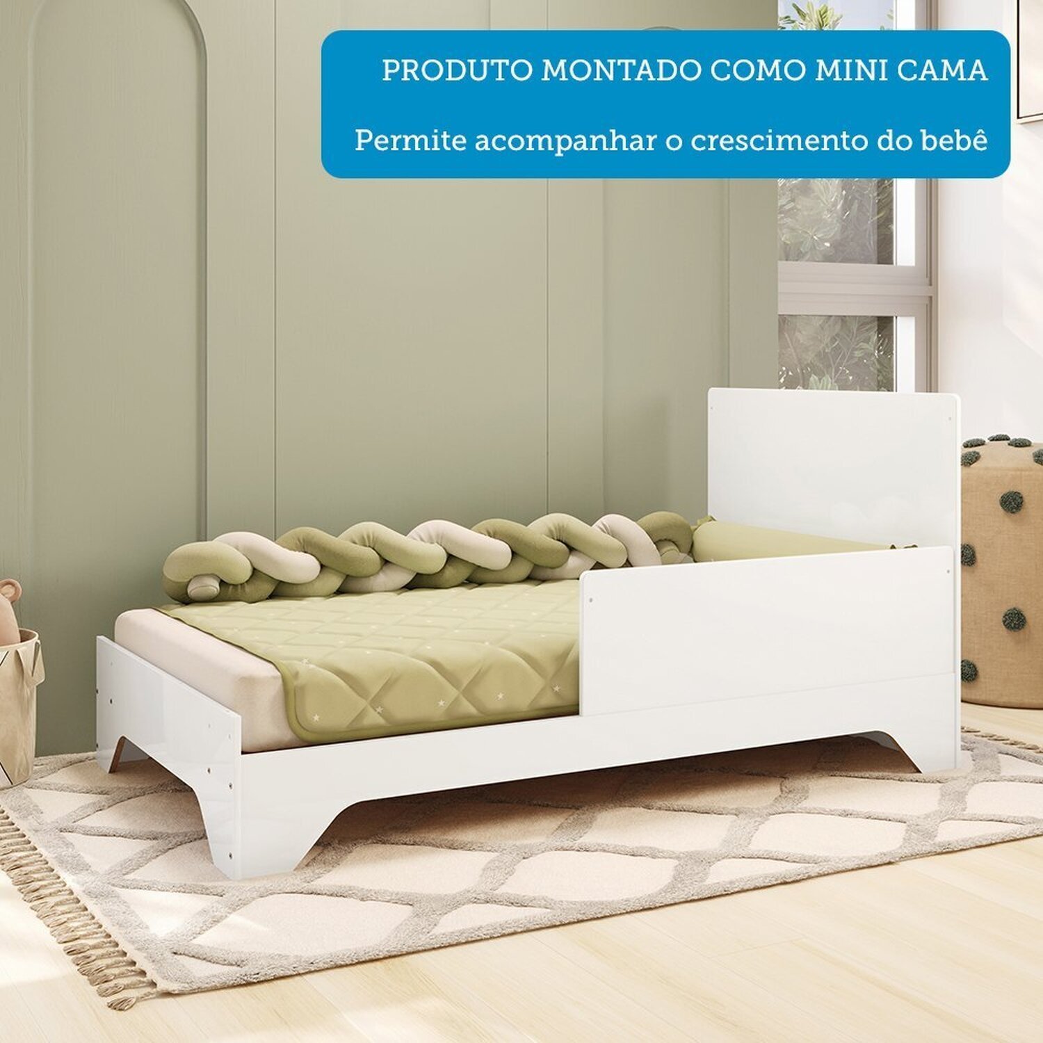 Berço Mini Cama 3 em 1 Americano 100% Mdf Liam Retrô Espresso Móveis - 6