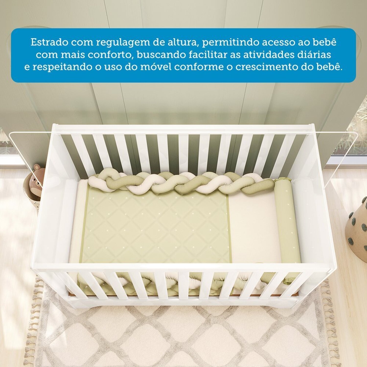 Berço Mini Cama 3 em 1 Americano 100% Mdf Liam Retrô Espresso Móveis - 9