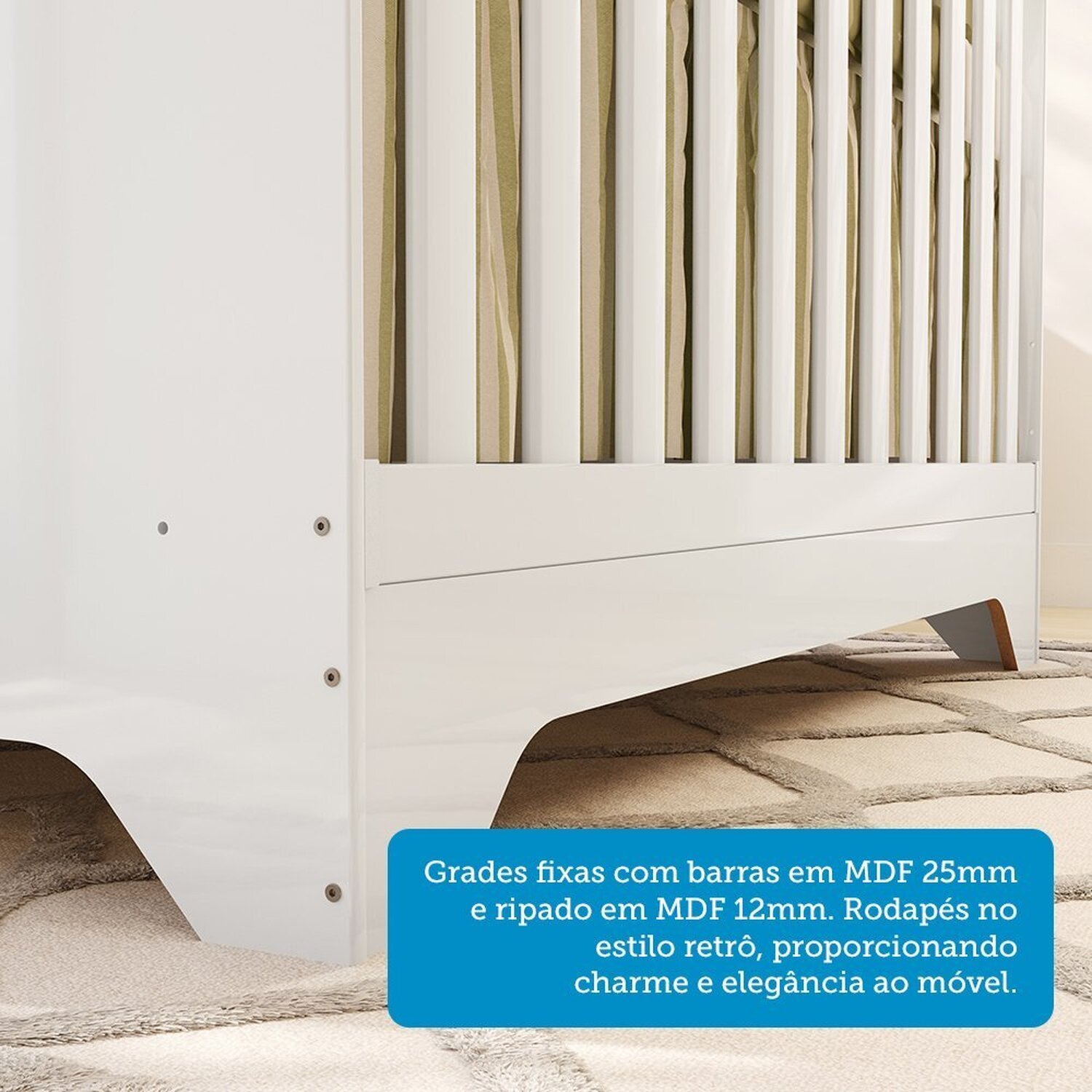 Berço Mini Cama 3 em 1 Americano 100% Mdf Liam Retrô Espresso Móveis - 10