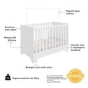 Ver imagem 4 de Berço Mini Cama 3 em 1 Americano 100% MDF Liam Retrô Espresso Móveis Branco