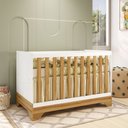 Ver imagem 1 de Berço Mini Cama 3 em 1 Americano 100% MDF Liam Retrô Espresso Móveis Branco/Brilho/Amêndoa