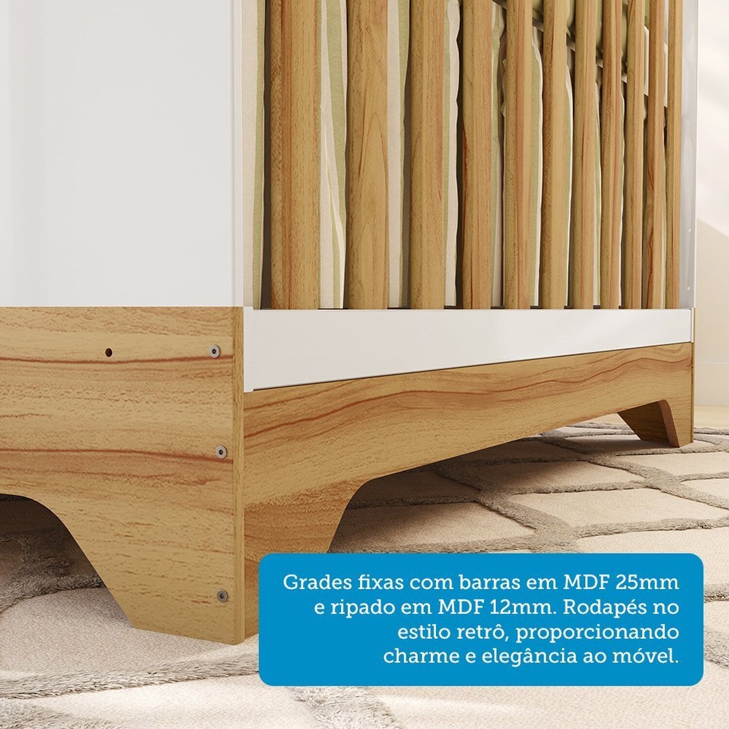 Berço Mini Cama 3 em 1 Americano 100% Mdf Liam Retrô Espresso Móveis - 10