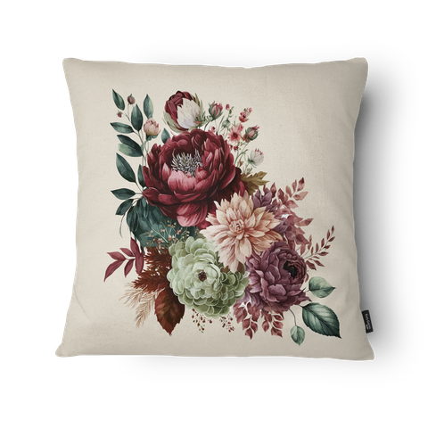 Kit 3 Capas de Almofada 43x43cm Microfibra Floral Bouquet Floral Vintage
