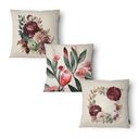 Ver imagem 4 de Kit 3 Capas de Almofada 43x43cm Microfibra Floral Bouquet Floral Vintage