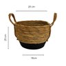 Cesta com Alças Palmeira com Palha Artesanal M GREEN FLOWER - 3