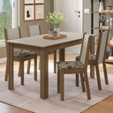 Ver imagem 1 de Conjunto Sala de Jantar Alva Mesa Tampo de Madeira 4 Cadeiras Rustic/Crema/Bege Marrom Madesa