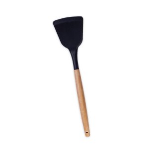 ESPÁTULA DE SILICONE COM CABO DE MADEIRA - OIKOS