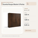 Ver imagem 4 de Guarda Roupa Casal Master 6 Portas 3 Gavetas Café Formimóveis