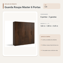 Ver imagem 5 de Guarda Roupa Casal Master 6 Portas 3 Gavetas Café Formimóveis