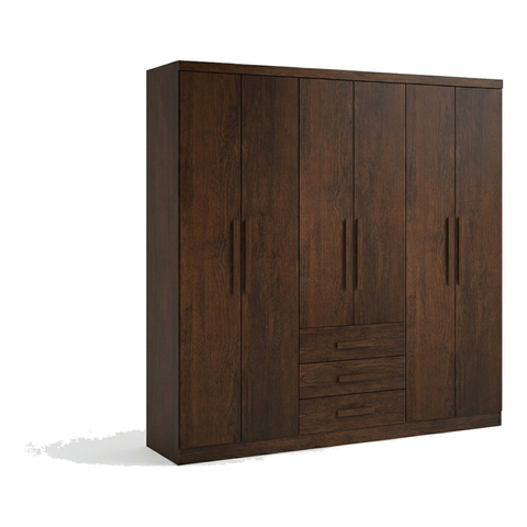 Guarda Roupa Casal Master 6 Portas 3 Gavetas Café Formimóveis