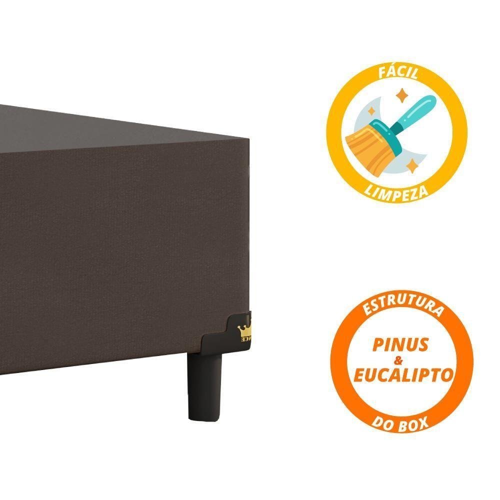 Box + Colchão De Molas Ensacadas 1,93M King Branco Marrom - 4