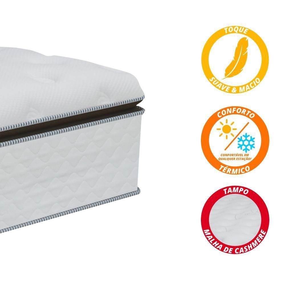 Box + Colchão De Molas Ensacadas 1,93M King Branco Marrom - 5