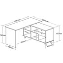 Ver imagem 7 de Conjunto 4 Escrivaninhas Retrô em L para Escritório e Home Office com 2 Gavetas e 5 Nichos Gold