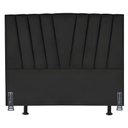Ver imagem 1 de Cabeceira Cama Box Casal 140 Cm Joana em Corino com Frame Preto