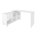 Ver imagem 5 de Conjunto 4 Escrivaninhas Retrô em L para Escritório e Home Office com e Gold 5 Nichos Branco Artany