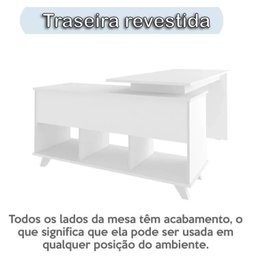 Conjunto 4 Escrivaninhas Retrô em L para Escritório e Home Office com 2 Gavetas e 5 Nichos Gold - 9