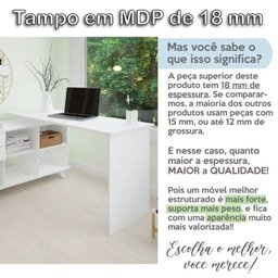 Conjunto 4 Escrivaninhas Retrô em L para Escritório e Home Office com 2 Gavetas e 5 Nichos Gold - 11