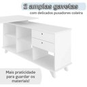 Ver mais imagens de Conjunto 4 Escrivaninhas Retrô em L para Escritório e Home Office com e Gold 5 Nichos Branco Artany