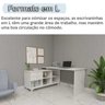 Conjunto 4 Escrivaninhas Retrô em L para Escritório e Home Office com 2 Gavetas e 5 Nichos Gold - 13