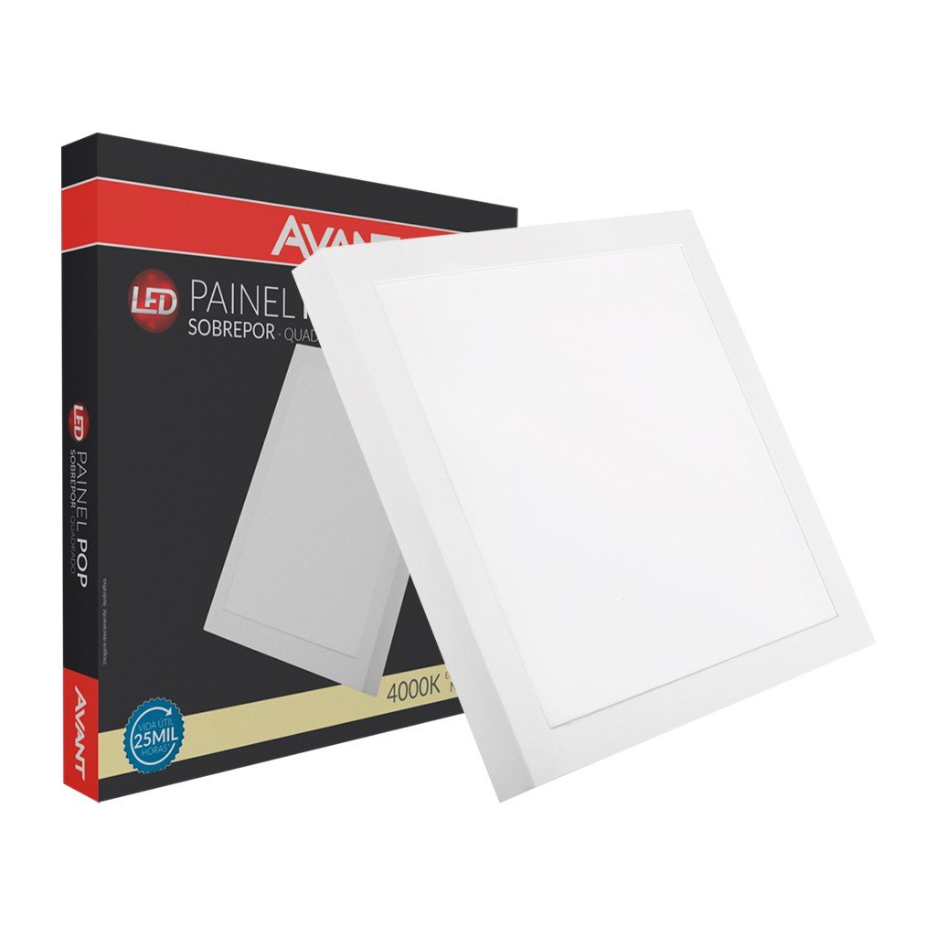 Plafon Led Sobrepor 30w Branco Neutro 4000k 40 X 40 Avant - 1