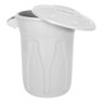 Cesto Balde Plástico 40 Litros com Tampa - Branco - 3