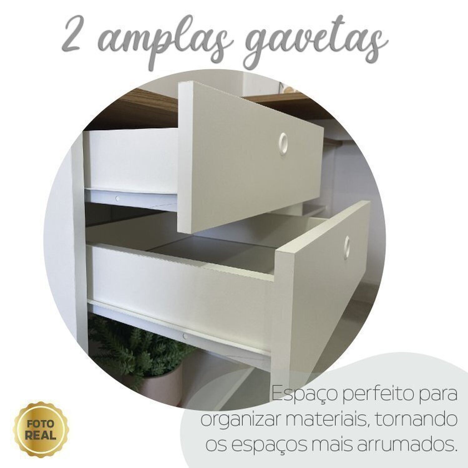 Conjunto 4 Escrivaninhas Retrô em L para Escritório e Home Office com 2 Gavetas e 5 Nichos Gold - 9