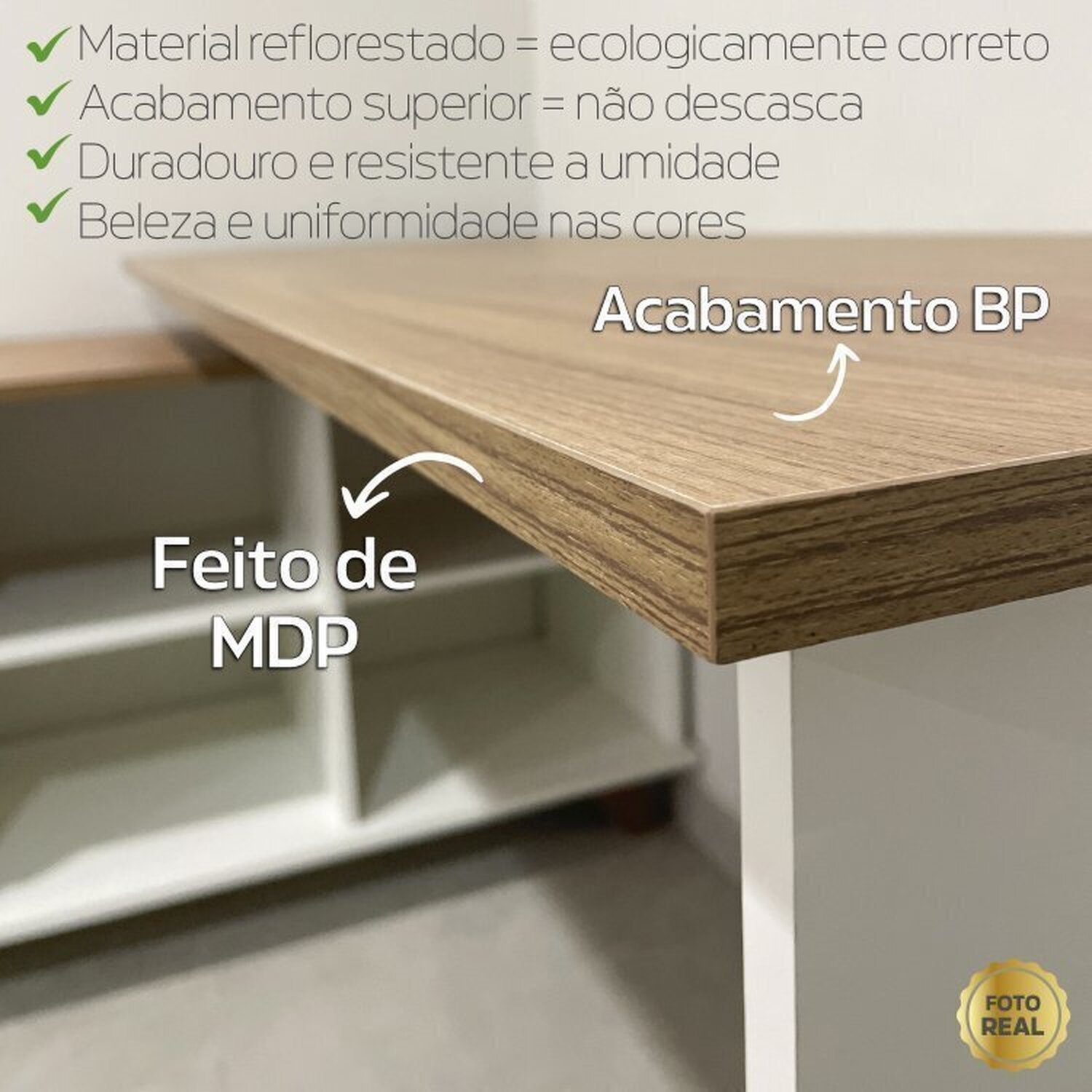 Conjunto 4 Escrivaninhas Retrô em L para Escritório e Home Office com 2 Gavetas e 5 Nichos Gold - 8