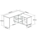 Ver imagem 7 de Conjunto 4 Escrivaninhas Retrô em L para Escritório e Home Office com 2 Gavetas e 5 Nichos Gold