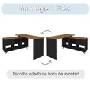 Ver imagem 3 de Conjunto 4 Escrivaninhas Retrô em L para Escritório e Home Office com e Gold 5 Nichos Freijó e Preto