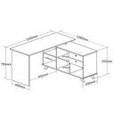 Ver imagem 6 de Conjunto 4 Escrivaninhas Retrô em L para Escritório e Home Office com 2 Gavetas e 5 Nichos Gold