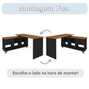 Ver imagem 3 de Conjunto 4 Escrivaninhas Retrô em L para Escritório e Home Office com 2 Gavetas e 5 Nichos Gold