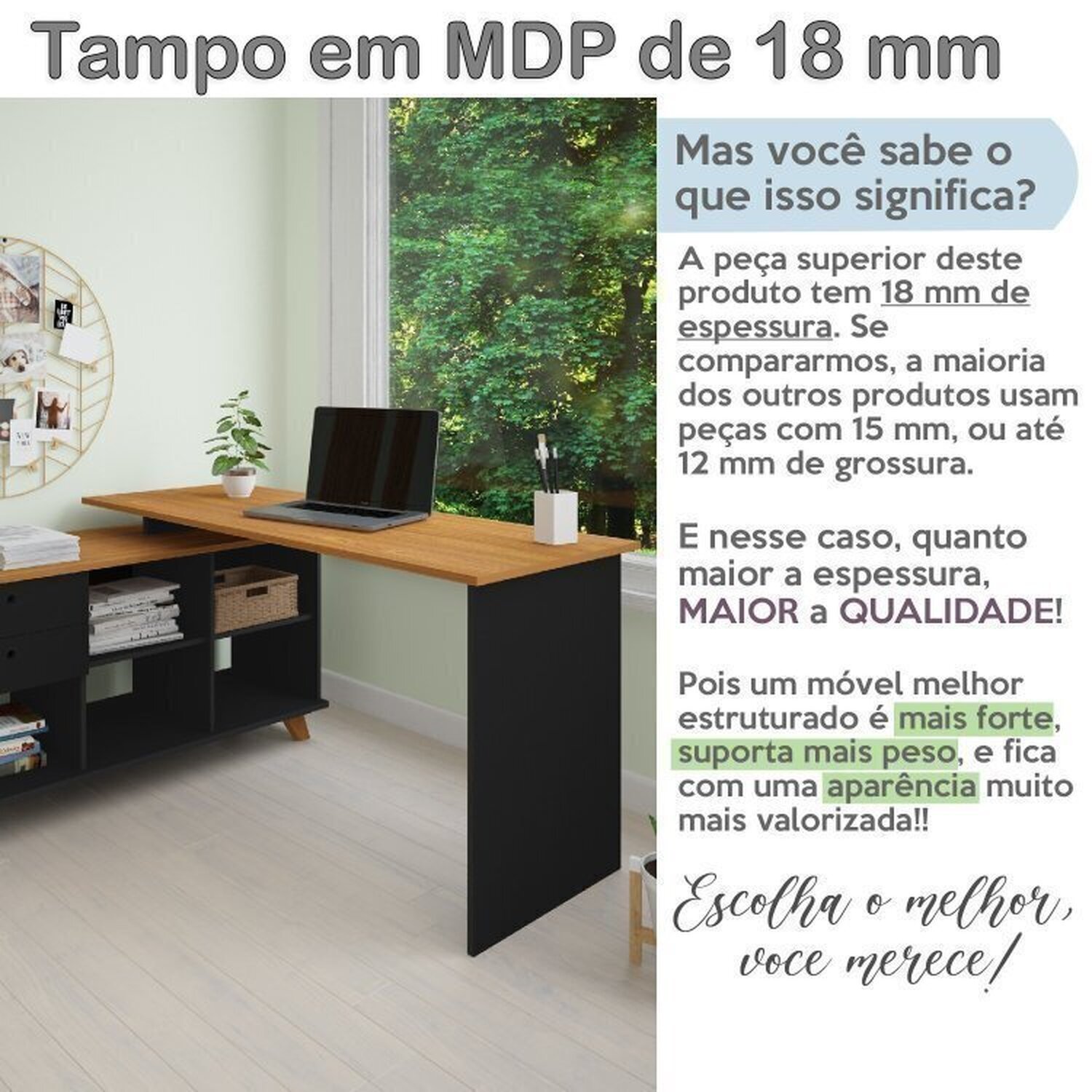 Conjunto 4 Escrivaninhas Retrô em L para Escritório e Home Office com 2 Gavetas e 5 Nichos Gold - 10