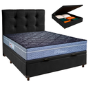 Ver imagem 1 de Kit Cabeceira + Cama Box Bau + Colchão Casal Molas Ensacadas Petrus Paropas