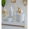 Kit Higiene Porcelana Bebê Banho Cuidado Quarto K014 Ovelha - Dourado - 2