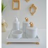 Kit Higiene Porcelana Bebê Banho Cuidado Quarto K014 Ovelha - Dourado - 1