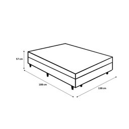 Cama Box Casal 138 Tecido Sintético Preto com Colchão Lisboa Bello Box Espuma D28 Preto - 4