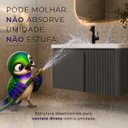 Ver imagem 2 de Gabinete Banheiro 80cm Impermeável Ripado com Cuba Cerâmica Suspenso Vercelli Brovália
