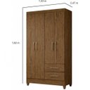 Ver imagem 5 de Guarda-roupa Solteiro 4 Portas 2 Gavetas Chile Moval