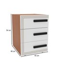 Ver imagem 3 de Mesa de Cabeceira Valência 3 Gavetas Branco/freijó - Politorno
