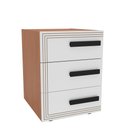 Ver imagem 2 de Mesa de Cabeceira Valência 3 Gavetas Branco/freijó - Politorno